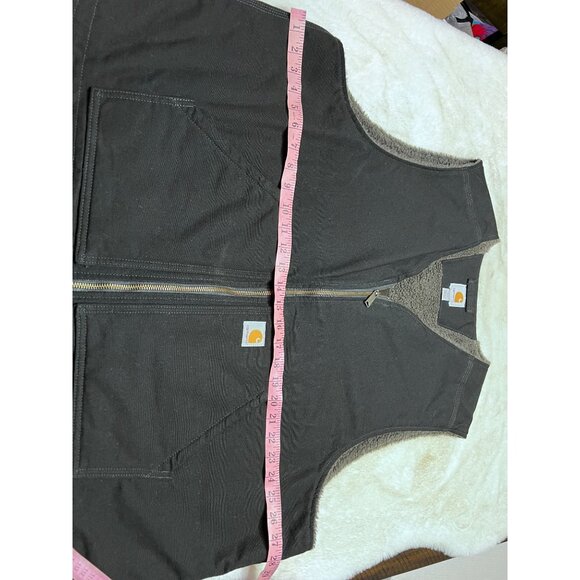 Carhartt Black Sherpa-Lined Vest Heavy-Duty Workwear mens size 2XL - Picture 4 of 6